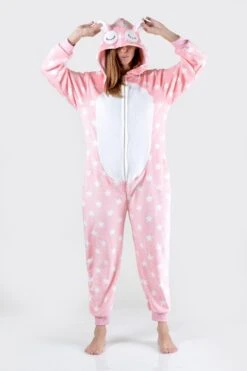 Plush Llama Star Print Animal Onesie Pajama