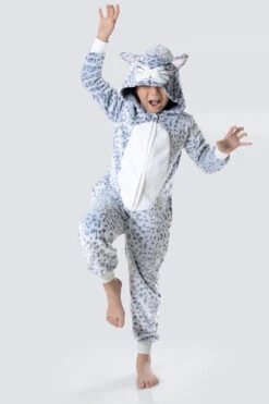 Kid's Plush Leopard Animal Onesie Pajama -Selected Women's Clothing Store AOS018K5