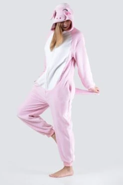 Plush Pink Piggy Animal Onesie Pajama