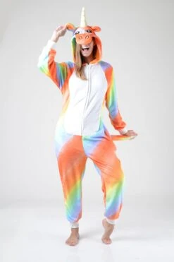 Plush Unicorn Rainbow Animal Onesie Pajama