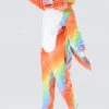 Kid's Plush Unicorn Rainbow Animal Onesie Pajama