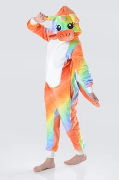 Kid's Plush Unicorn Rainbow Animal Onesie Pajama