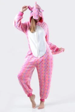 Plush Pink Star Unicorn Onesie