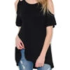 Better Be Mine Double Strap Cold Shoulder Top -Selected Women's Clothing Store AY17824 BLK