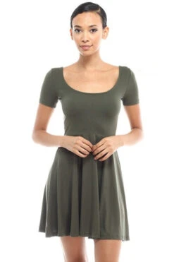 Oh Baby! Short Sleeve Babydoll Dress -Selected Women's Clothing Store BD1701 OLV