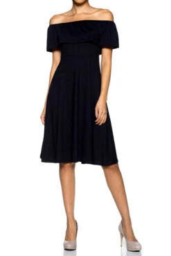 Summer Nights Off Shoulder Ruffle Dress -Selected Women's Clothing Store BD1967 BLK