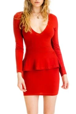 It Ain't Me Peplum Mini Dress -Selected Women's Clothing Store BD2166 RST