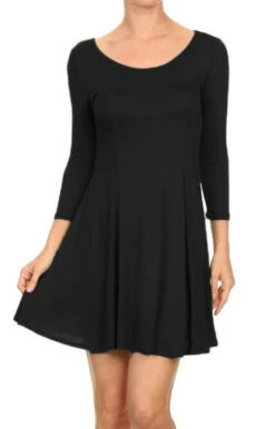 Twirl Worthy Fit & Flare Casual Dress -Selected Women's Clothing Store BLK 1
