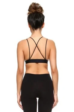 Perfectly Seamless Strappy Cross Back Bralette -Selected Women's Clothing Store BRT001 BLK 3