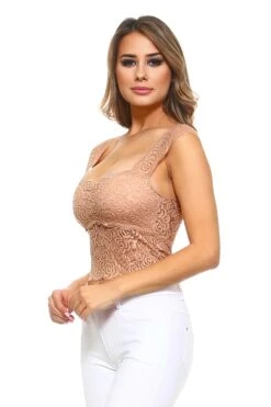 Delicate Lace Bralette Top -Selected Women's Clothing Store BRT003 KHA 2