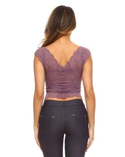 Delicate Lace Bralette Top -Selected Women's Clothing Store BRT003 PUR 3