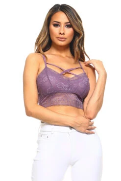 Floral Lace Strappy Front Bralette