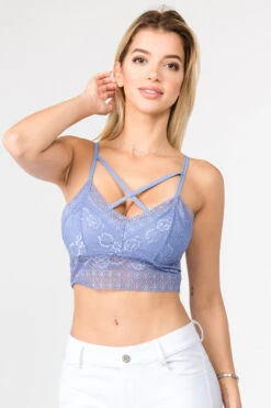 Floral Lace Strappy Front Bralette -Selected Women's Clothing Store BRT004 SLB 2