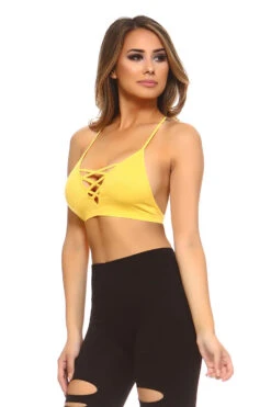 Cross The Line Ribbed Bralette -Selected Women's Clothing Store BRT006 GLD 2