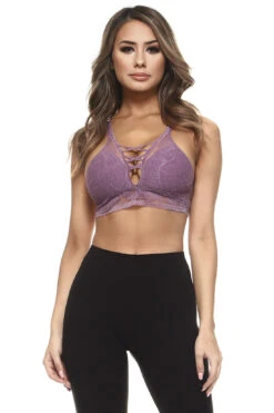 One Dance Lace Up Bralette -Selected Women's Clothing Store BRT007 PUR