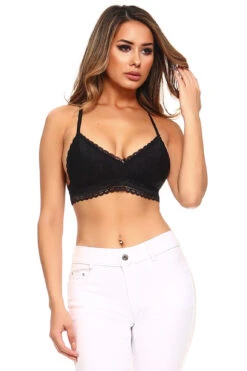 Poised And Pretty Floral Lace Bralette -Selected Women's Clothing Store BRT008 BLK 4 Copy