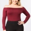 Plus Size Off Shoulder Long Sleeve Bodysuit -Selected Women's Clothing Store BS1004P WND f8dd2305 17a5 4f5a 96e0 766058fa20f4