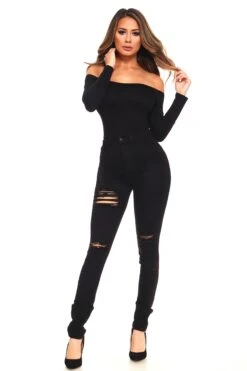 &New Sultry & Seamless Off The Shoulder Bodysuit -Selected Women's Clothing Store BS1004 BLK 4 edit aef29399 22d0 491a bc7e 53ad41a73d32