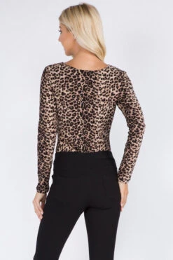 &New Cheetah Print Long Sleeve Bodysuit -Selected Women's Clothing Store BS1011 3 l