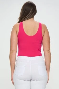 Plus Size Basic V-Neck Tank Top Bodysuit -Selected Women's Clothing Store BS1013P FUS 3