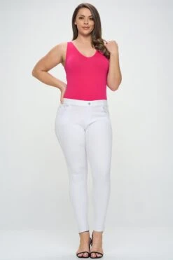 Plus Size Basic V-Neck Tank Top Bodysuit -Selected Women's Clothing Store BS1013P FUS 5