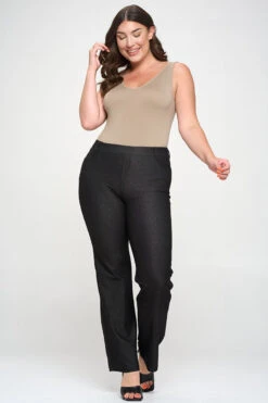 Plus Size Basic V-Neck Tank Top Bodysuit -Selected Women's Clothing Store BS1013P LMO6