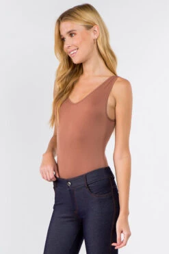 Basic V-Neck Tank Top Bodysuit -Selected Women's Clothing Store BS1013 MCH2