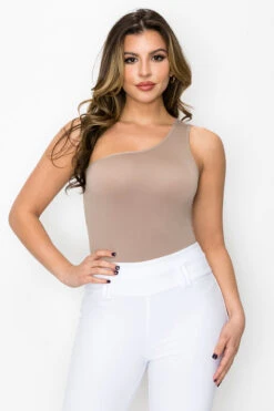 Asymmetrical One Shoulder Bodysuit -Selected Women's Clothing Store BS1014 LMO1