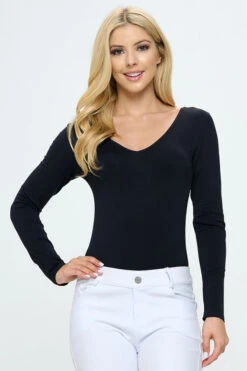 Seamless Body Contour Long Sleeve Bodysuit -Selected Women's Clothing Store BS1015 BLK 2 L 689d7e34 89f4 4f78 abf0 5a77307425dc