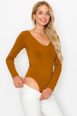 Seamless Body Contour Long Sleeve Bodysuit -Selected Women's Clothing Store BS1015 CAR L