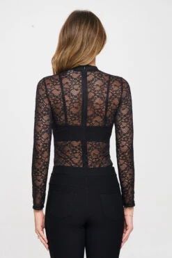 Crown Jewel Lace Bodysuit -Selected Women's Clothing Store BS1018 BLK 3 l