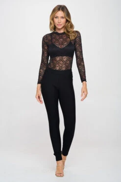Crown Jewel Lace Bodysuit -Selected Women's Clothing Store BS1018 BLK 5 l