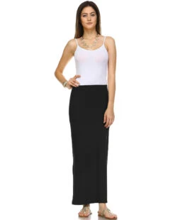 Simple Things Maxi Skirt -Selected Women's Clothing Store BS1697 BLK 1
