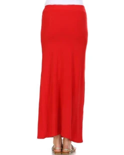 Simple Things Maxi Skirt -Selected Women's Clothing Store BS1697 RED 4