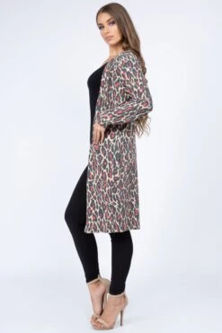 &New Wild For It Leopard Print Cardigan -Selected Women's Clothing Store CRD014 RED 3