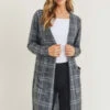Crosshatch Plaid Cardigan -Selected Women's Clothing Store CRD016 BLK l