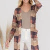 Woven Knit Printed Open Front Cardigan -Selected Women's Clothing Store CRD0193