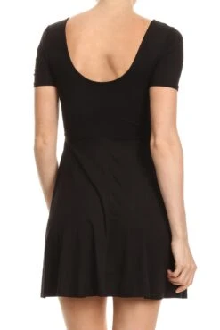 Basic Fit & Flare Style Dress -Selected Women's Clothing Store DRS001 BLK 4