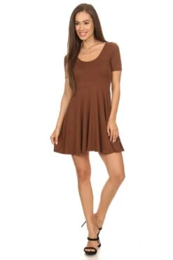 Basic Fit & Flare Style Dress -Selected Women's Clothing Store DRS001 MCH 2