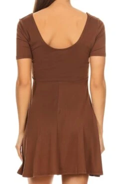 Basic Fit & Flare Style Dress -Selected Women's Clothing Store DRS001 MCH 2 cb8dc854 ebef 4c09 a342 fcd19fca4531
