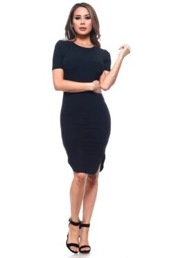 First Impressions Round Hem Bodycon Dress