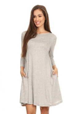 Endless Possibilities ¾-Sleeve Swing Dress -Selected Women's Clothing Store DRS007 HGR
