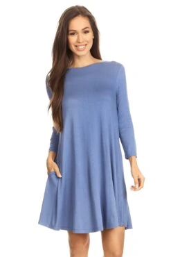 Endless Possibilities ¾-Sleeve Swing Dress -Selected Women's Clothing Store DRS007 SBL