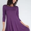 Charming 3/4 Sleeve Swing Dress -Selected Women's Clothing Store DRS014 DPU