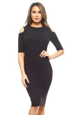 In From The Cold Midi Bodycon Dress