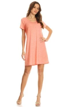 Cross Back T-Shirt Dress -Selected Women's Clothing Store DRS032 COR 1