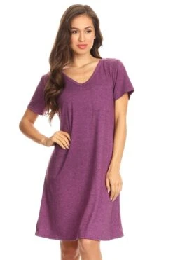 Cross Back T-Shirt Dress -Selected Women's Clothing Store DRS032 PLM 2
