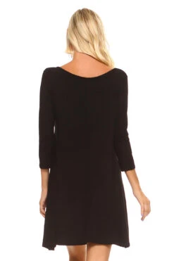 Sunday Strolls Cross Strap Swing Dress -Selected Women's Clothing Store DRS060 BLK 3