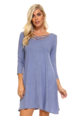 Sunday Strolls Cross Strap Swing Dress -Selected Women's Clothing Store DRS060 SLB