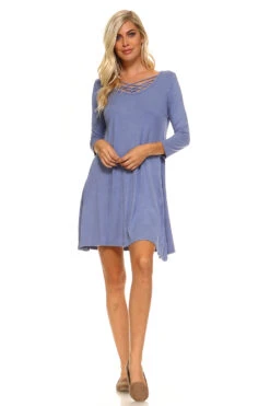 Sunday Strolls Cross Strap Swing Dress -Selected Women's Clothing Store DRS060 SLB 4